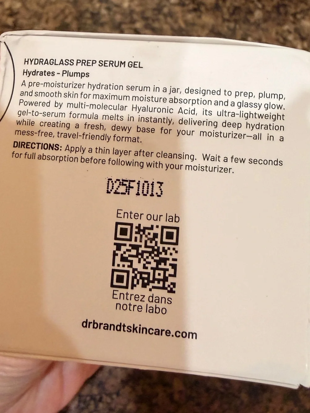 DR. BRANDT SKINCARE Hydraglass Prep Serum Gel NEW
